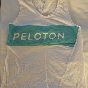 Peloton White V-Neck Tank with Subtle Black Logo